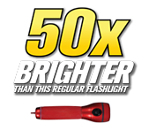 50x brighter than this regular flashlight